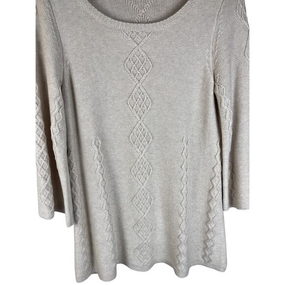 Soft Surroundings Reza Sweater Cashmere Blend in Oatmeal Heather Size XS - Picture 5 of 9